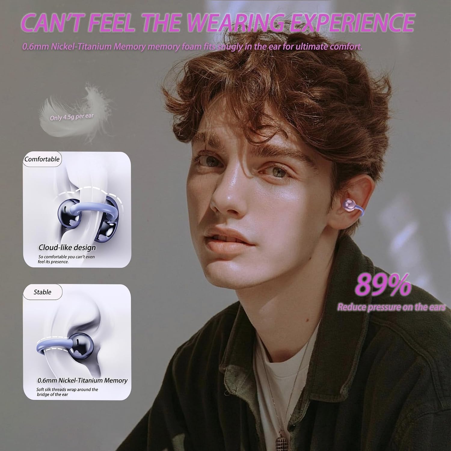 Thumbnail 4 de Kabellos Bluetooth Open-Ear-Kopfhörer (Ohrclip) – 4,5 g, 11 mm Treiber, Bluetooth 5.49, IPX6, 40 h Akku