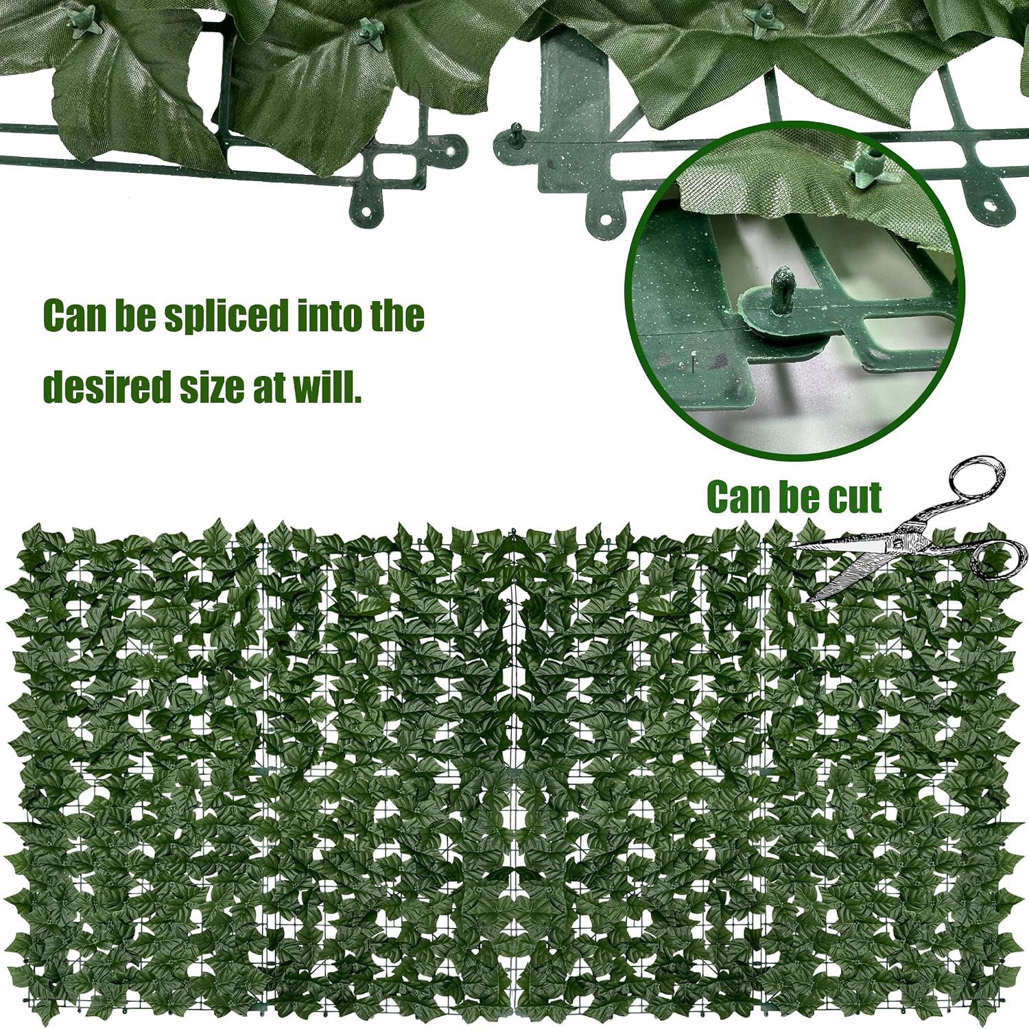 Detalle 2 de DOPGIB Ivy Fence Artificial Ivy Privacy Screen Roll, UV-Resistant Plastic, 60" x 128