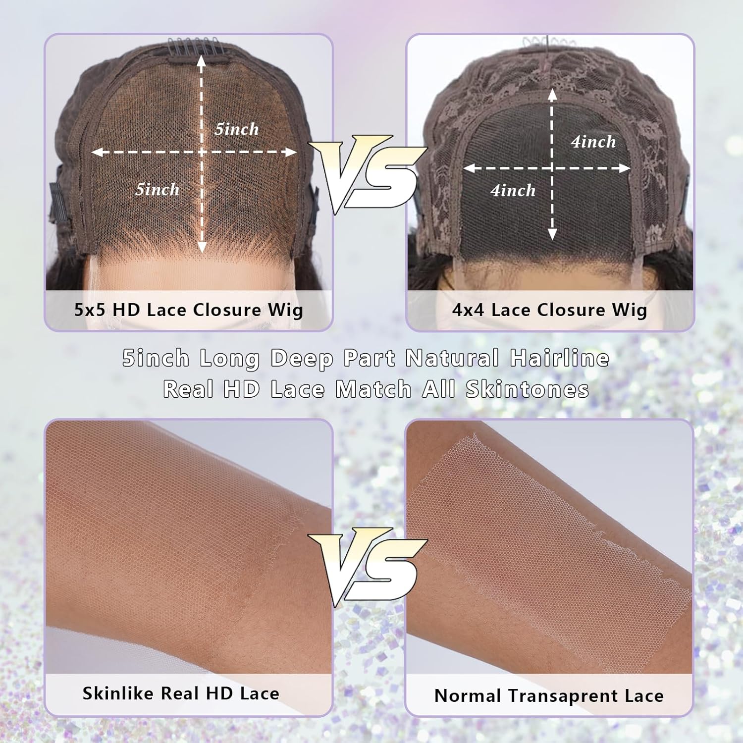 Detalle 2 de 34 Inch 5x5 Real SKINLIKE HD Lace Closure Wig with 200% Density