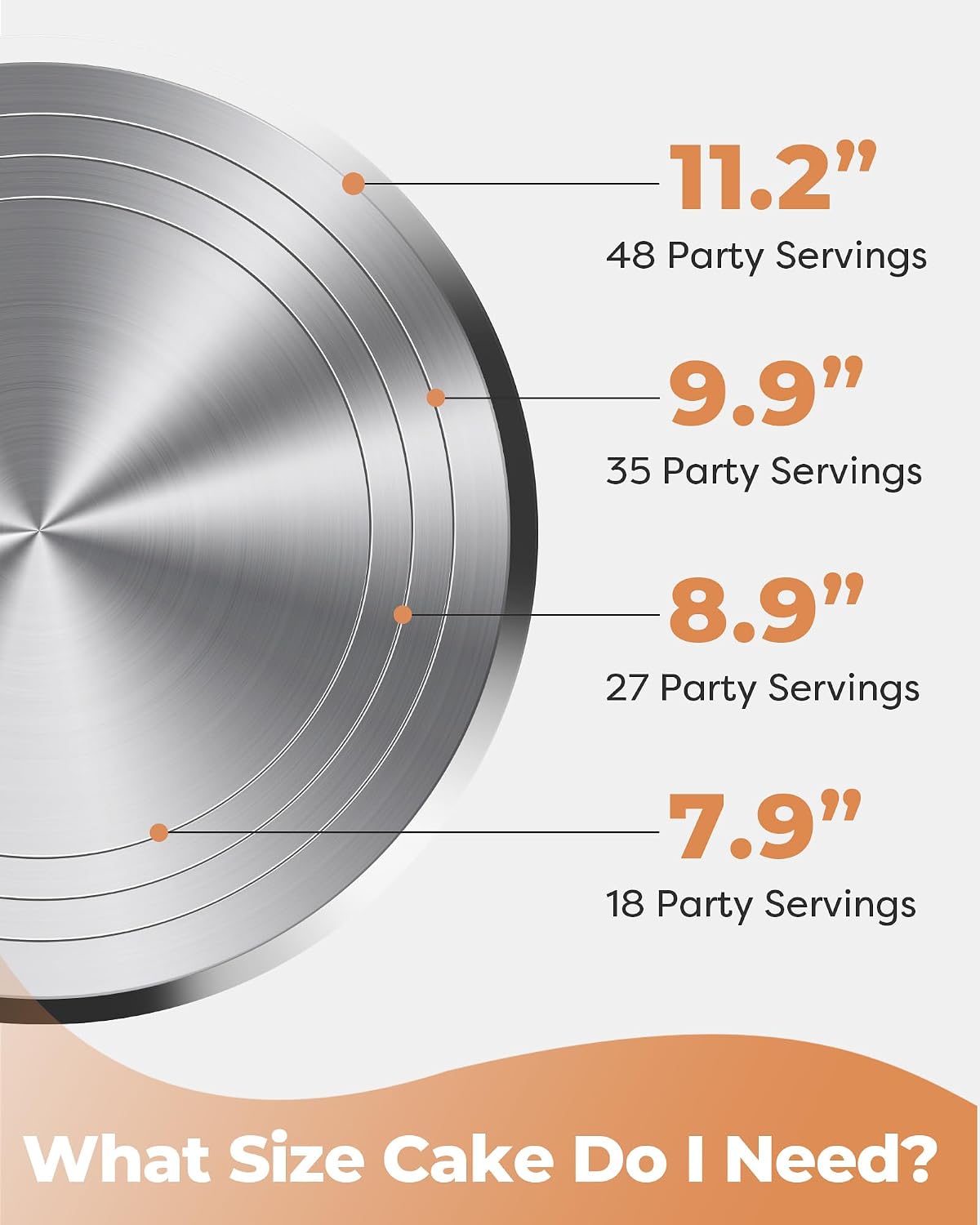 Detalle 2 de Kootek Aluminium Alloy Revolving Cake Stand 12" ๐ฐ