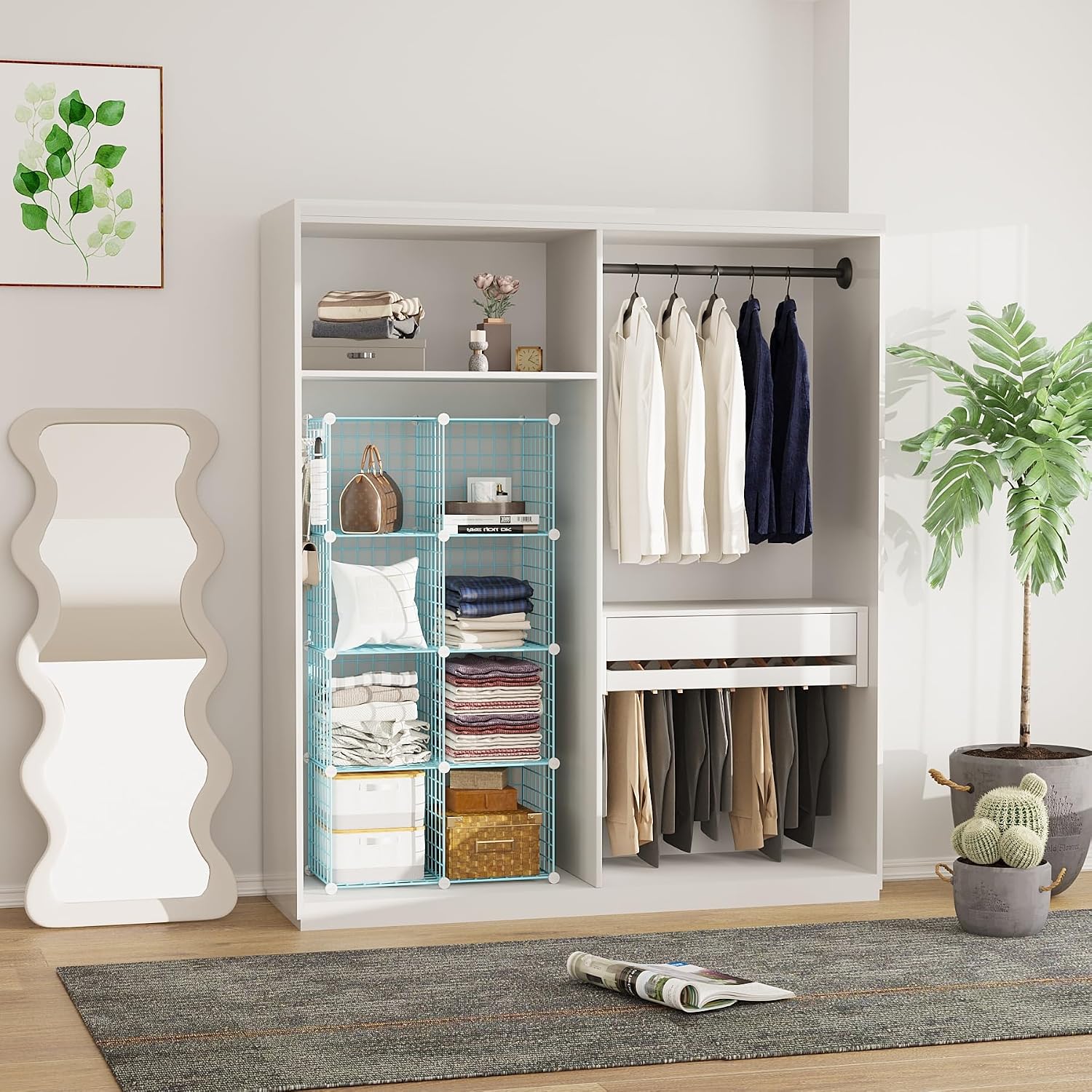 Thumbnail 4 de C&AHOME UWCS3008B 8-Cube Metal Wire Storage Organizer, Blue Modular Shelves