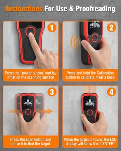 Detalle de Wenleer 5-in-1 Stud Finder with LCD Display and Audio Alarm