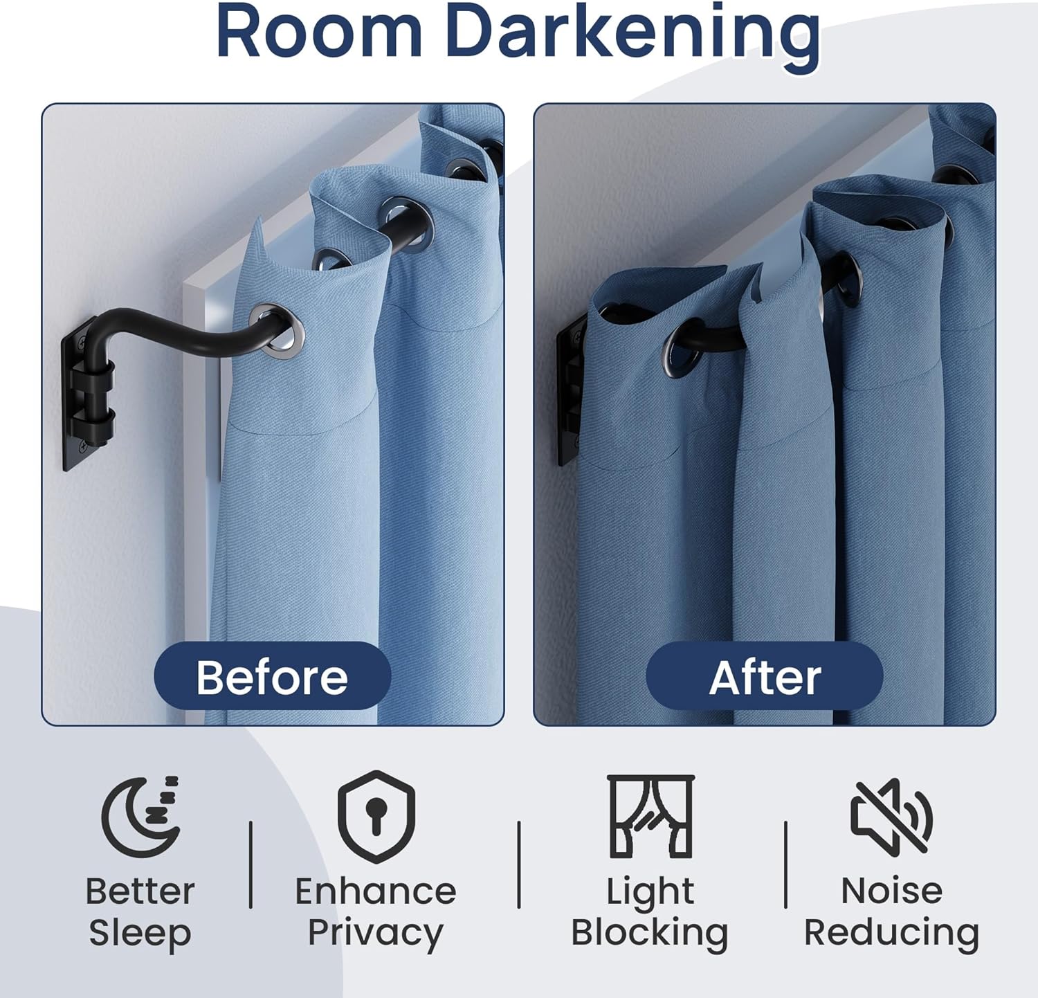 Thumbnail 5 de ENJOYBASICS Blackout Curtain Rod 30–86 in