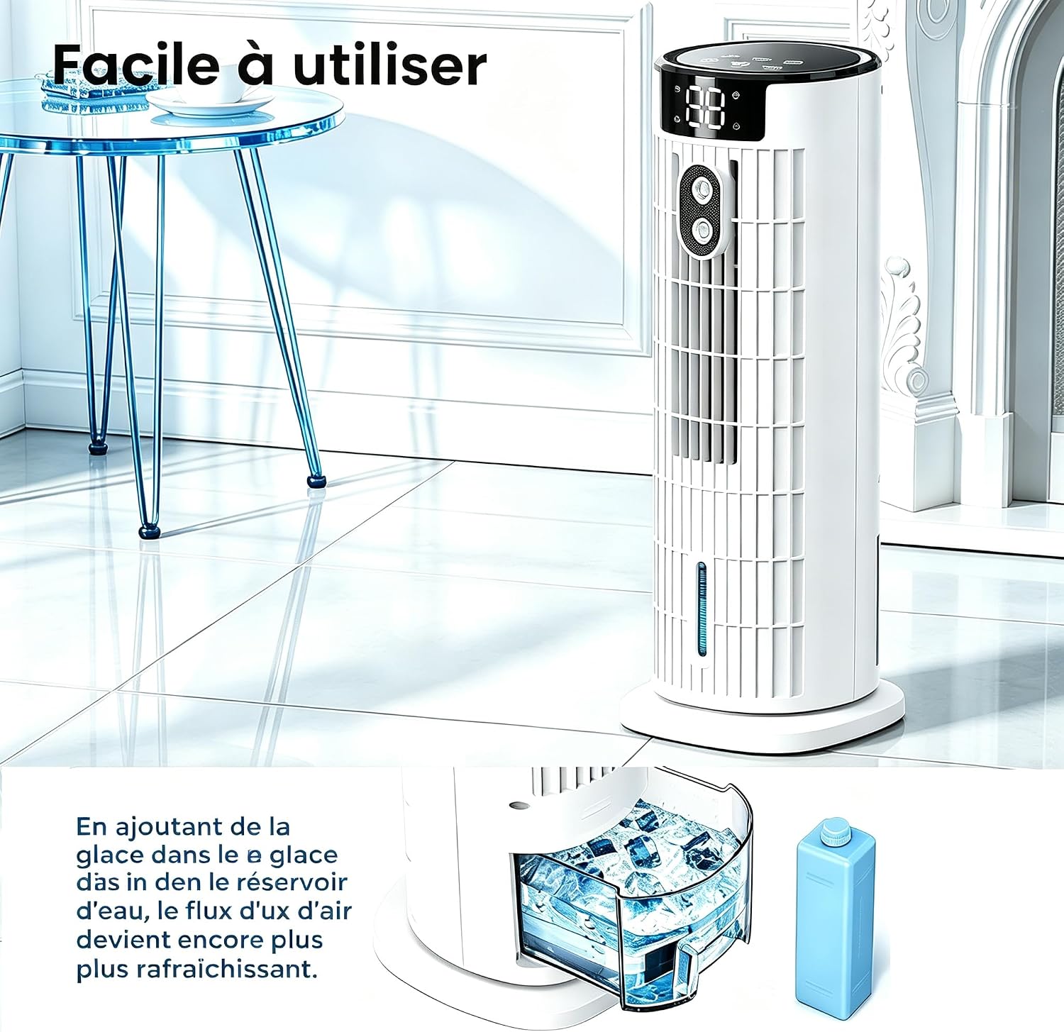 Thumbnail 6 de Condizionatore Portatile 3-in-1 con controllo doppio (telecomando + touch) – 800 ml serbatoio, raffreddamento, umidificazione e ventilazione