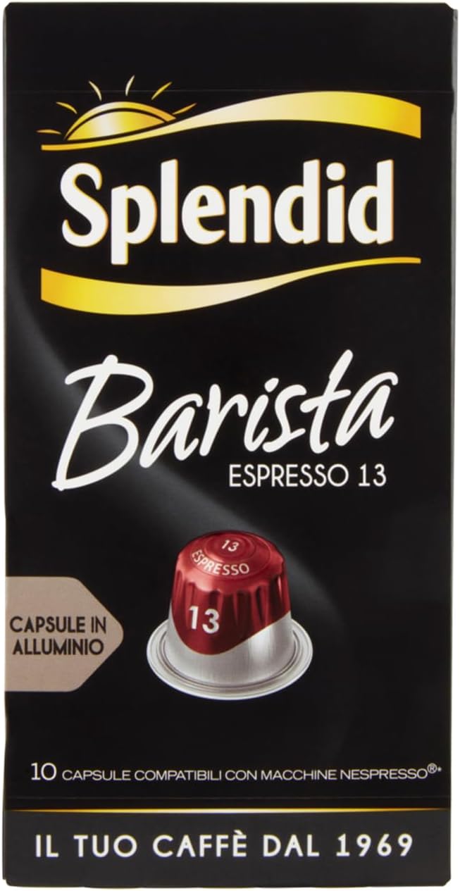 Detalle de Splendid Caffè Espresso Barista – 100 Capsule in Alluminio, Intensità 13, compatibile Nespresso original
