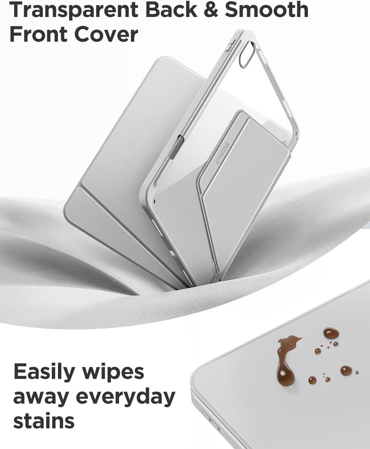 Thumbnail 4 de CACOE Case for iPad (A16) 11th/10th Generation with Pencil Holder – Grey