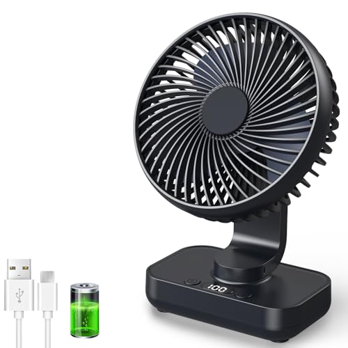 Detalle de ArsMotin Ventilador de Mesa USB con Oscilación Automática y Batería 4500 mAh