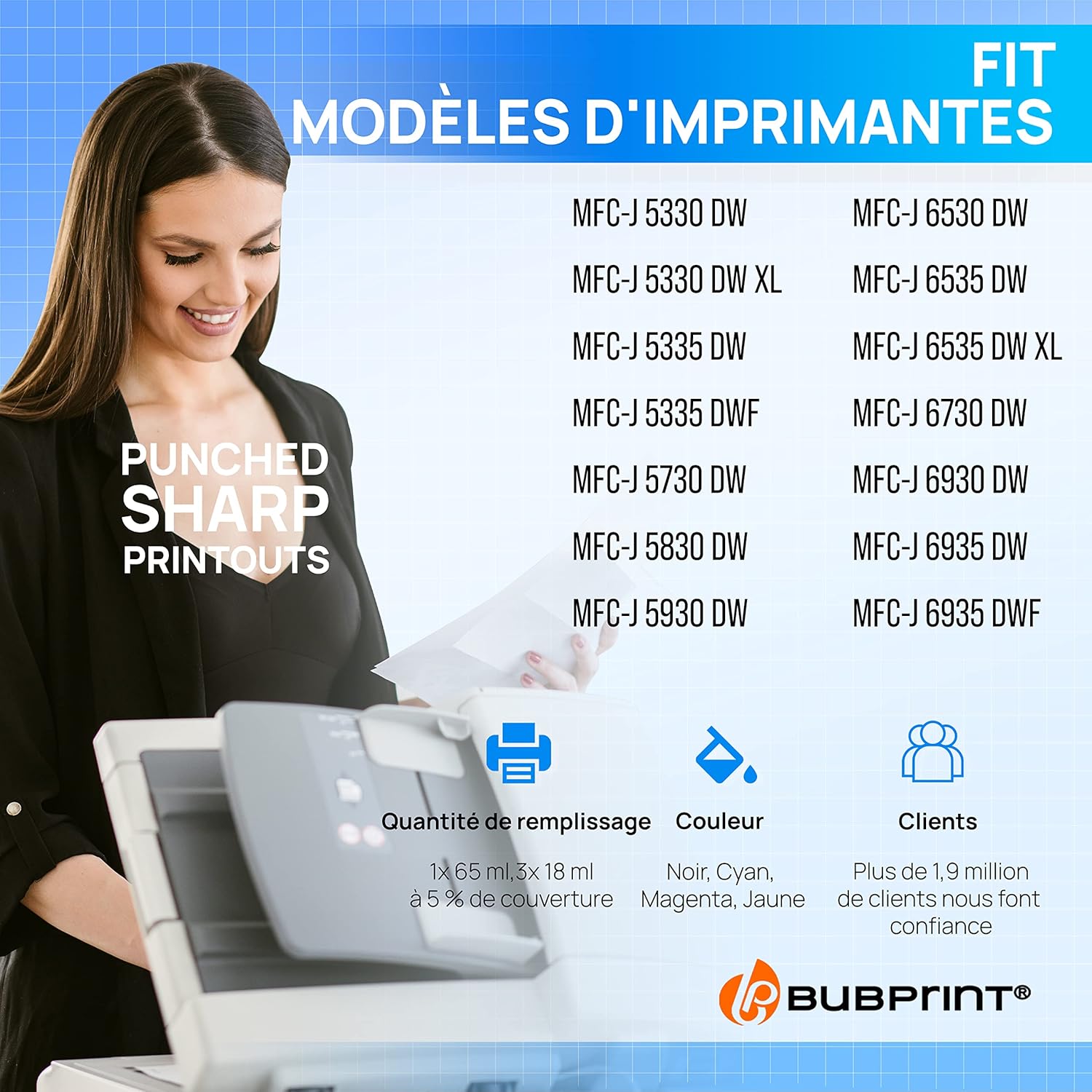 Thumbnail 1 de Bubprint 4 Cartouches d'encre compatibles LC-3219XL pour Brother (MFC-J5330DW/J5335DW/J5730DW/J5930DW/J6530DW/J6535DW/J6930DW/J6935DW)