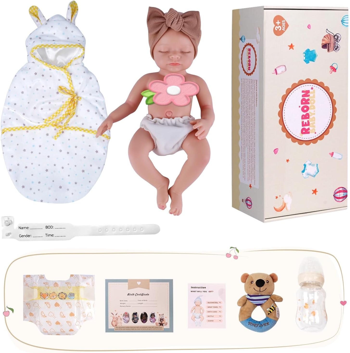 Thumbnail 6 de BABESIDE 16-Inch Weighted Silicone Baby Doll (Full Body, 4.4 lbs) — Waterproof Realistic Reborn Doll for Kids 3+ & Collectors