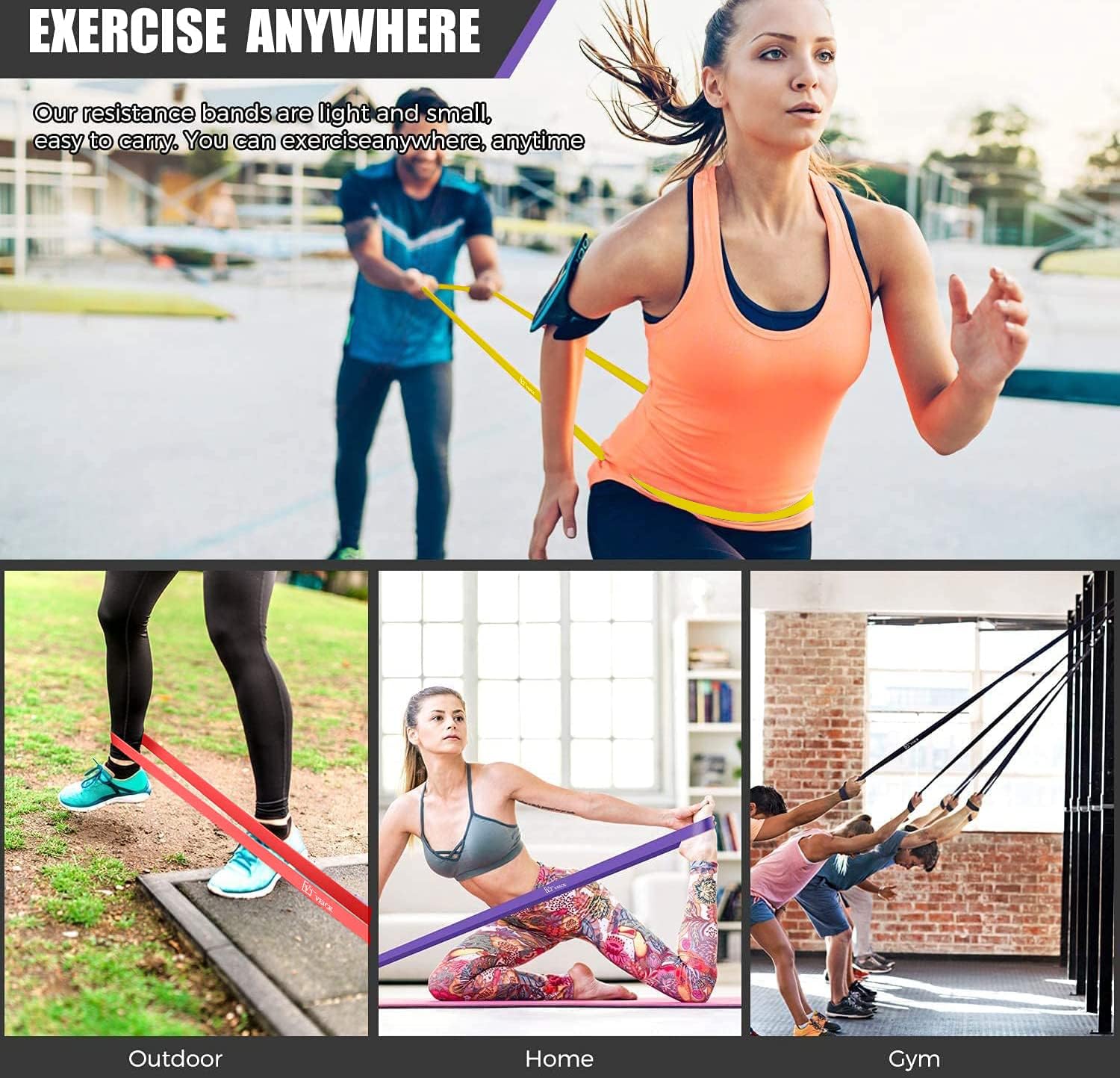 Thumbnail 5 de VEICK Fitness Bands Set: Durable Resistance Bands for Home Gym and Pull-Ups