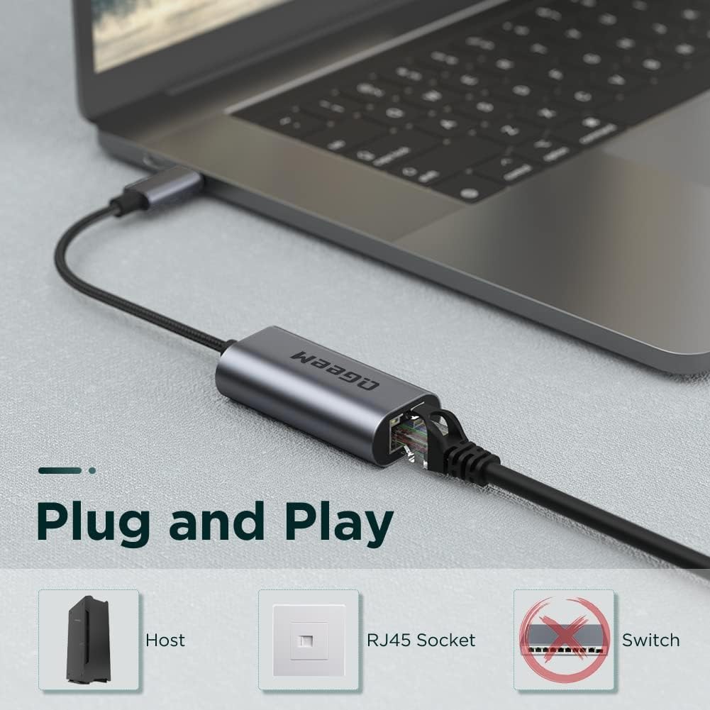 Thumbnail 3 de QGeeM USB C to Ethernet Adapter 1 Gbps