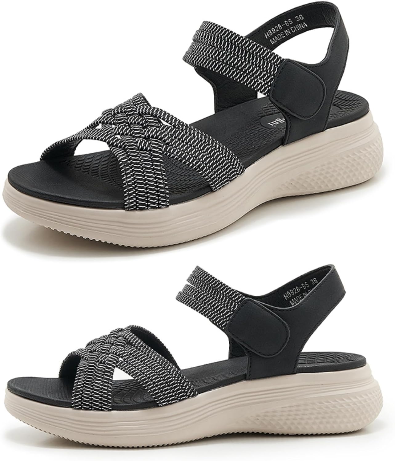 Thumbnail 6 de SMajong Women's Flat Sandals with Arch Support and Elastic Strap