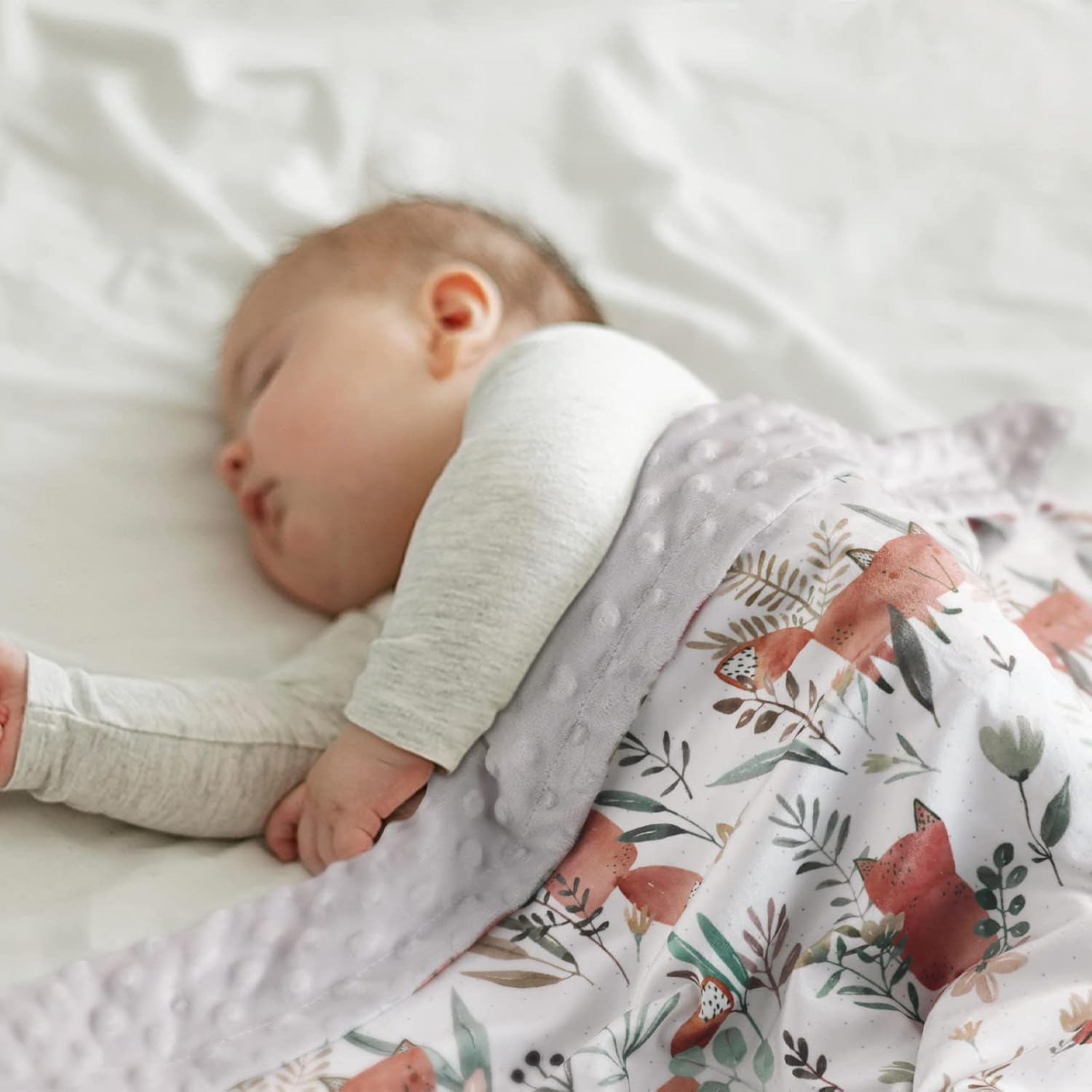 Thumbnail 6 de Soarwg Kids Baby Blanket (Little Fox) – 75x100cm soft plush newborn blanket with dotted micro fleece backing