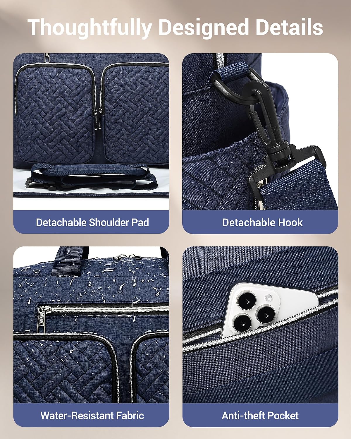 Thumbnail 6 de Kono Baby Changing Bag: Multifunction Nappy Bag with Portable Changing Mat