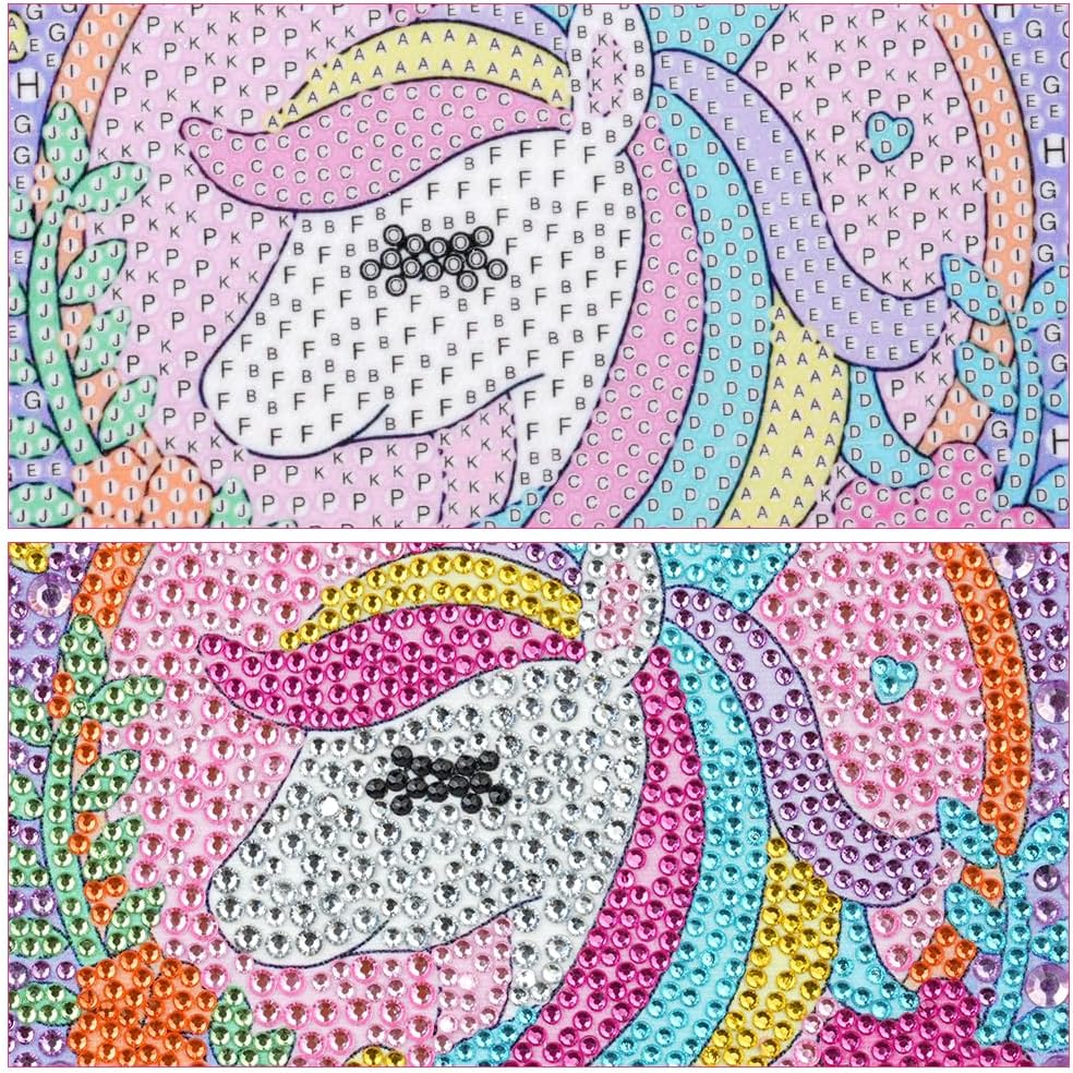 Detalle de AUAUY Diamond Painting Kit 5D con cornice in legno e immagine Unicorno