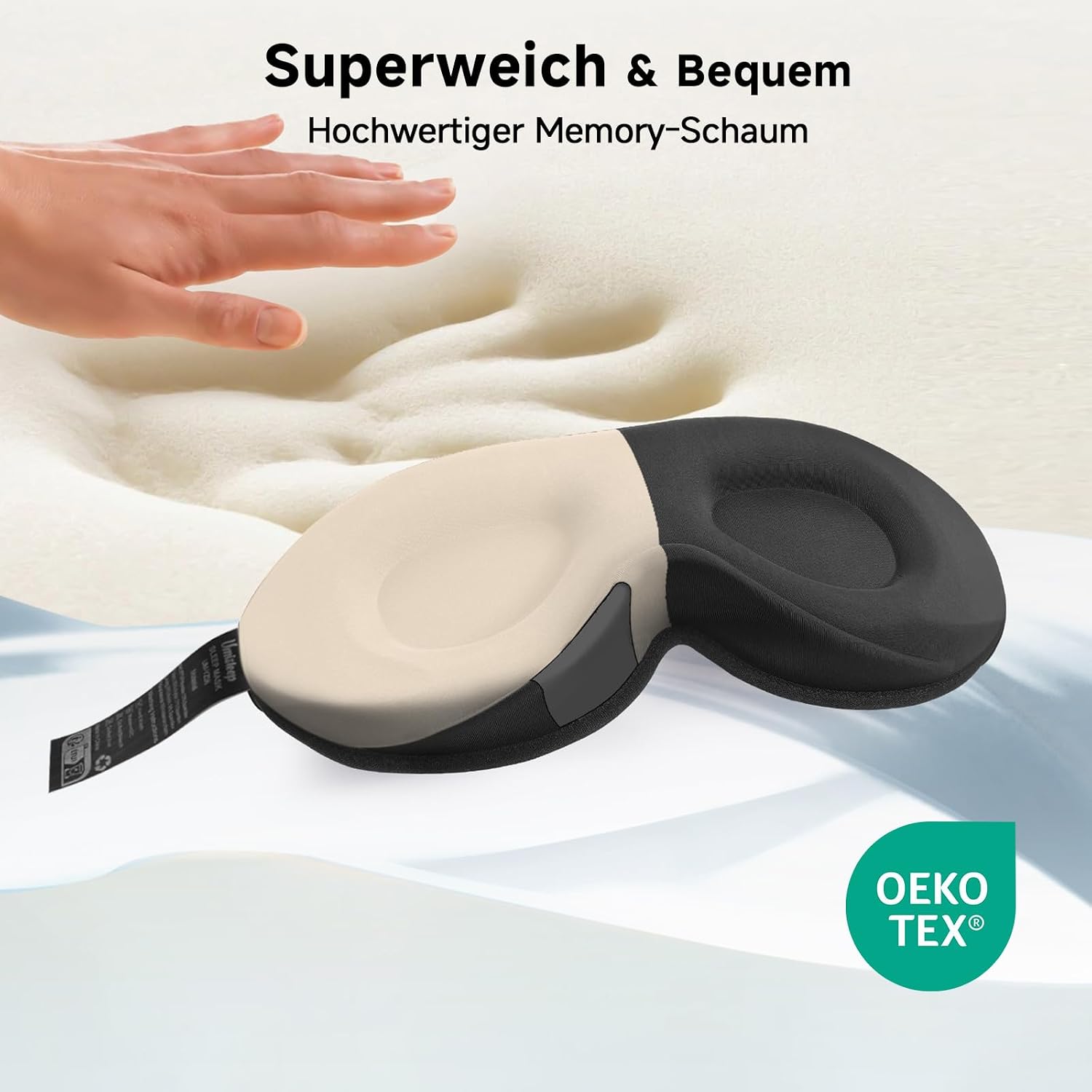 Thumbnail 3 de Umisleep Schlafmaske: atmungsaktiv, 100% Verdunkelung und Druckfreiheit – ideal für Seitenschläfer