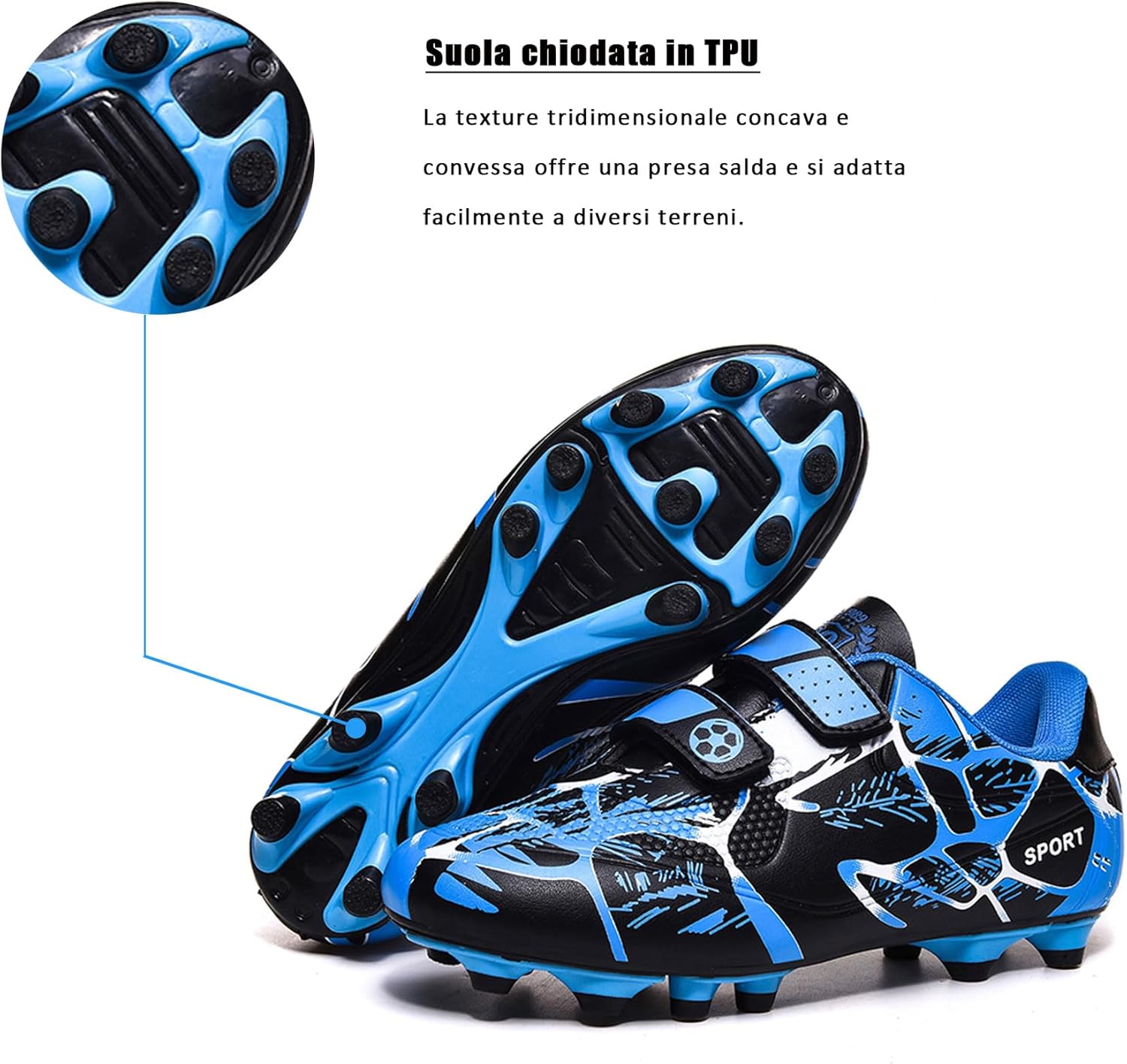 Thumbnail 5 de BAODLE Scarpe da Calcio Ragazzi FG/AG Professionali All'aperto – Allenamento TF per Bambini e Teenager