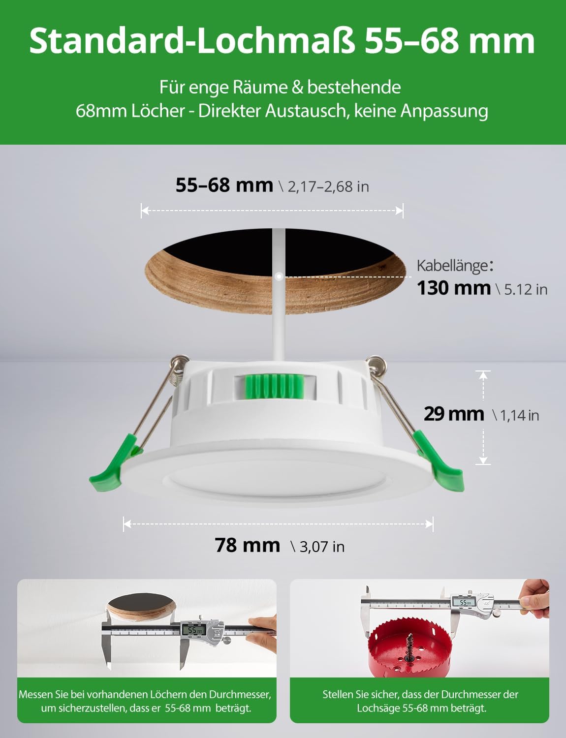 Detalle de HOMEOW LED Einbaustrahler 4 W Set