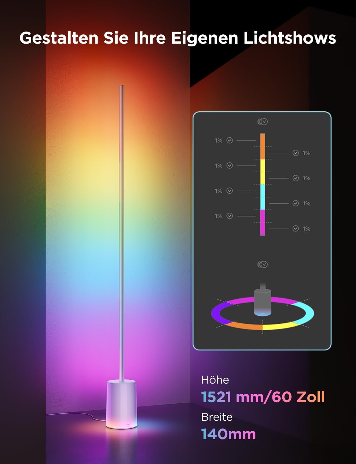 Thumbnail 3 de Govee RGBIC Stehlampe H607C LED‑Lampe mit 64+ Szenen