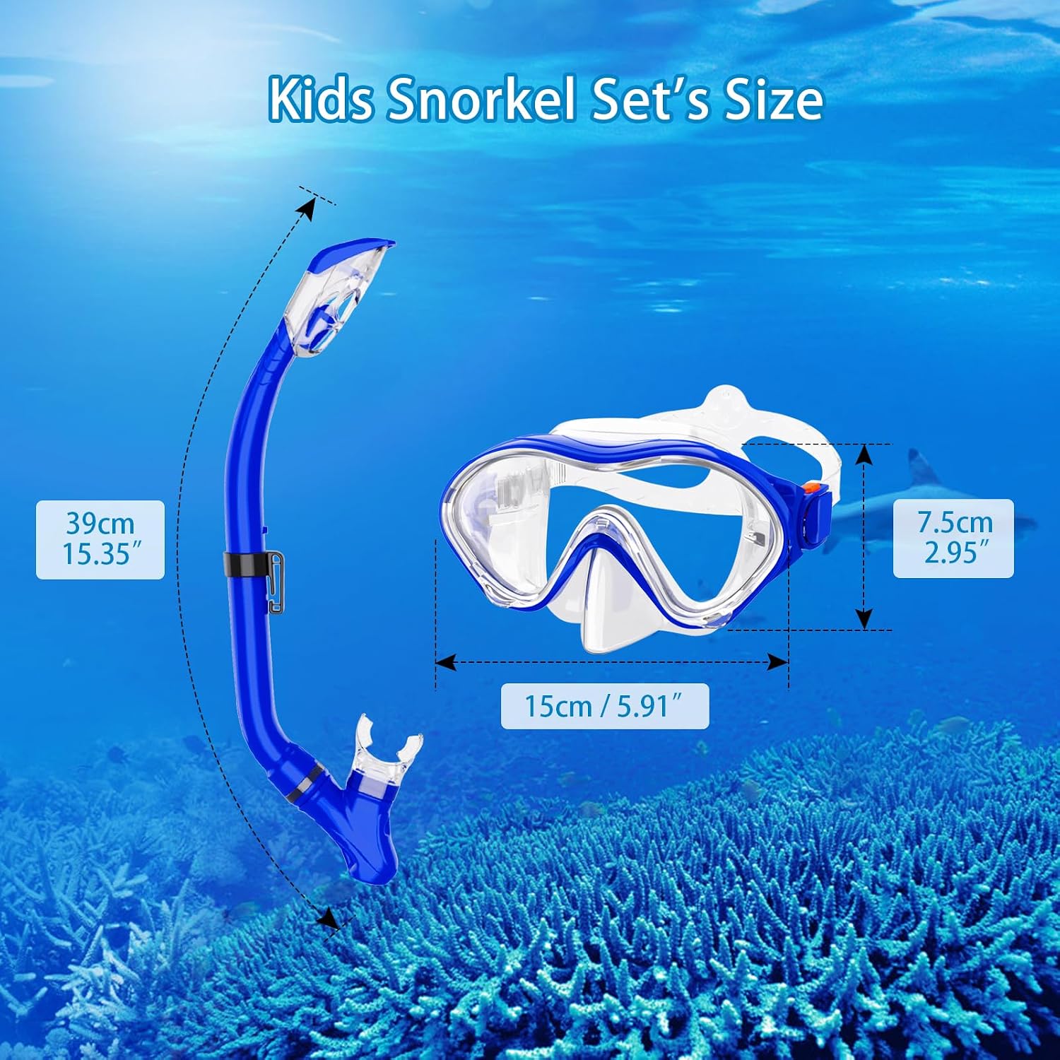 Thumbnail 4 de Snorkeling Gear for Kids with Foldable Silicone Full Dry Snorkel