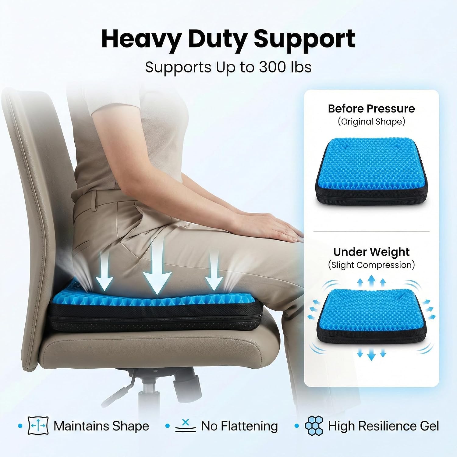 Thumbnail 6 de Acaine Extra Thick Large Pure Gel Seat Cushion, 18 x 18 x 1.8 Inches
