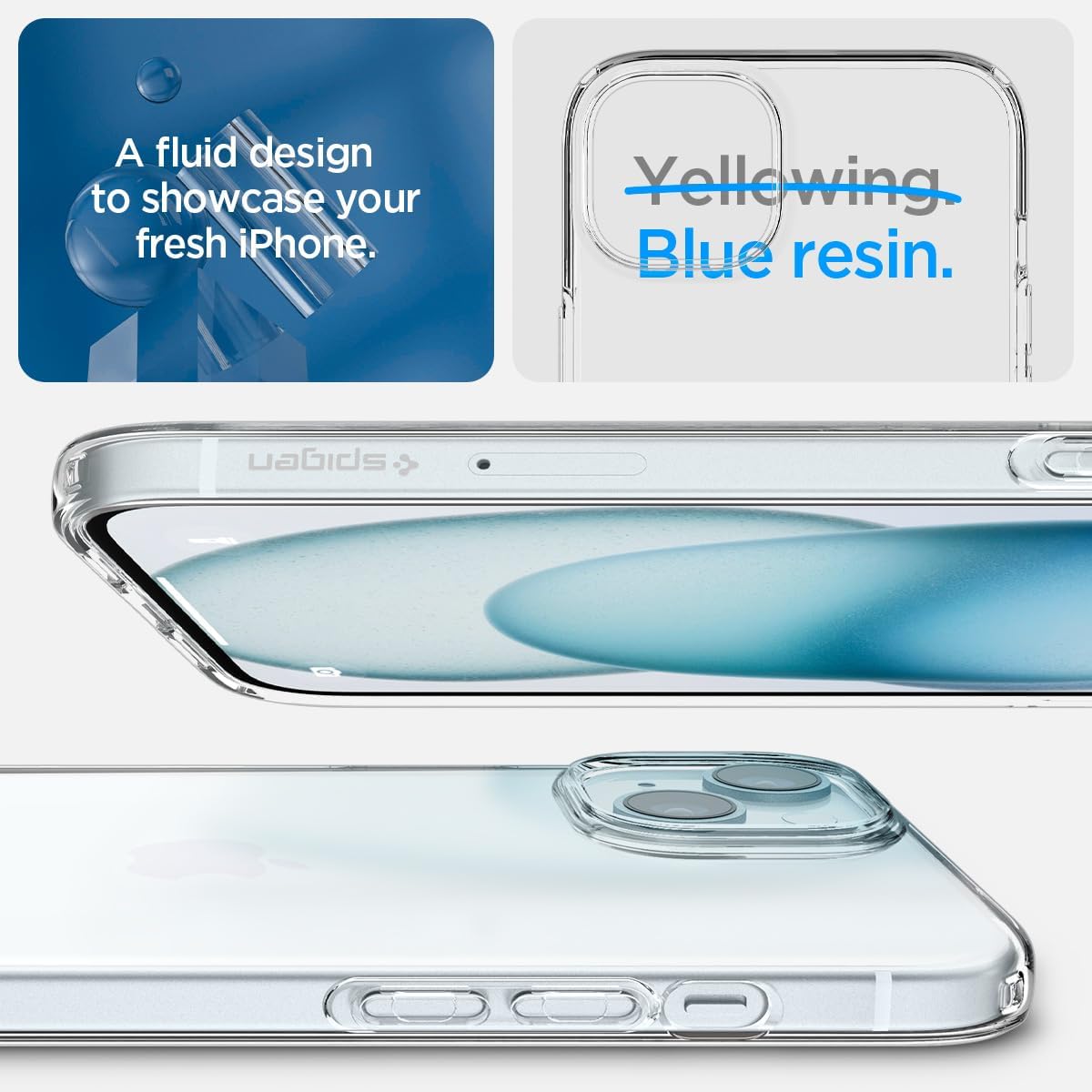 Detalle de Spigen Liquid Crystal Coque iPhone 15 transparente