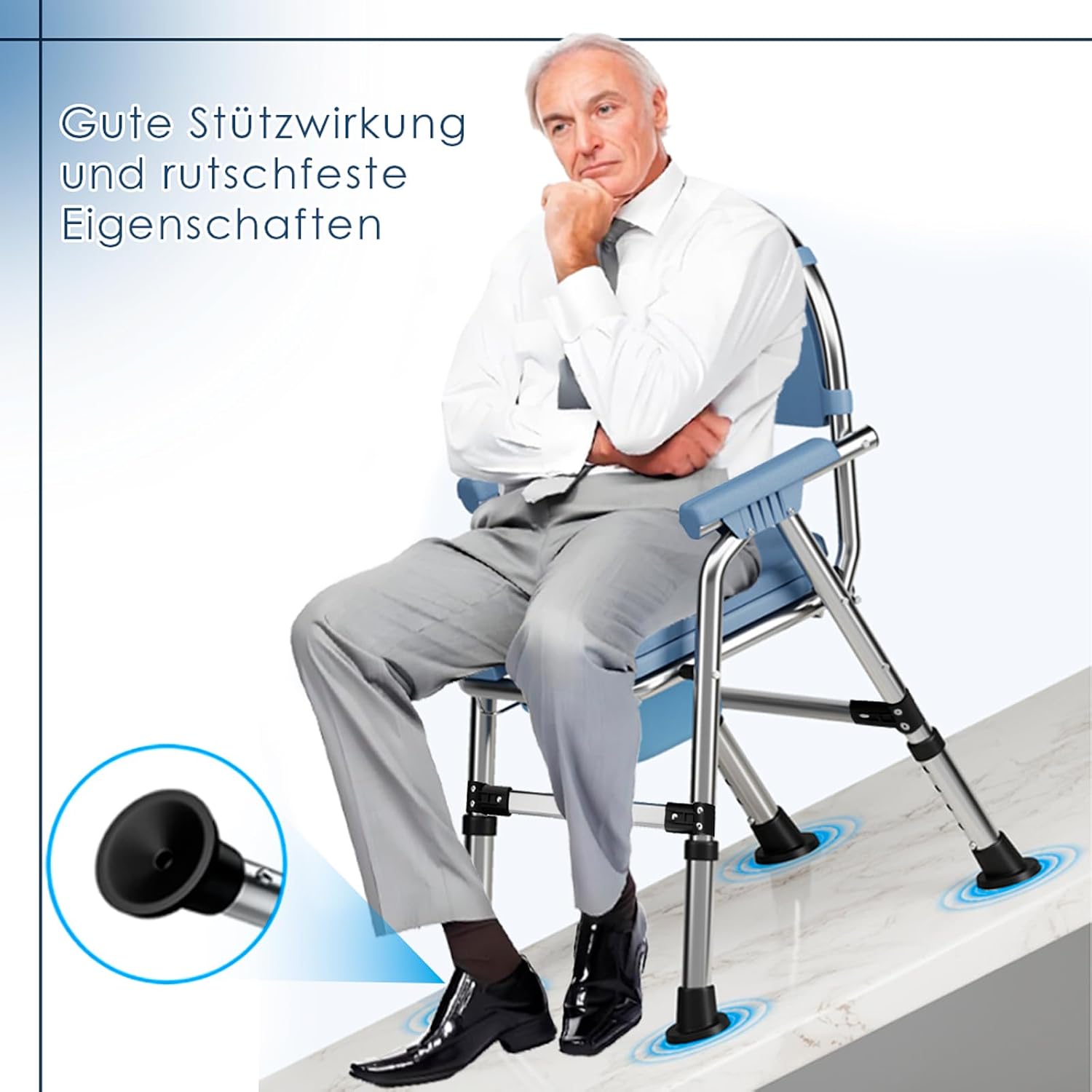 Thumbnail 5 de Toilettenstuhl für Senioren 200 kg klappbar