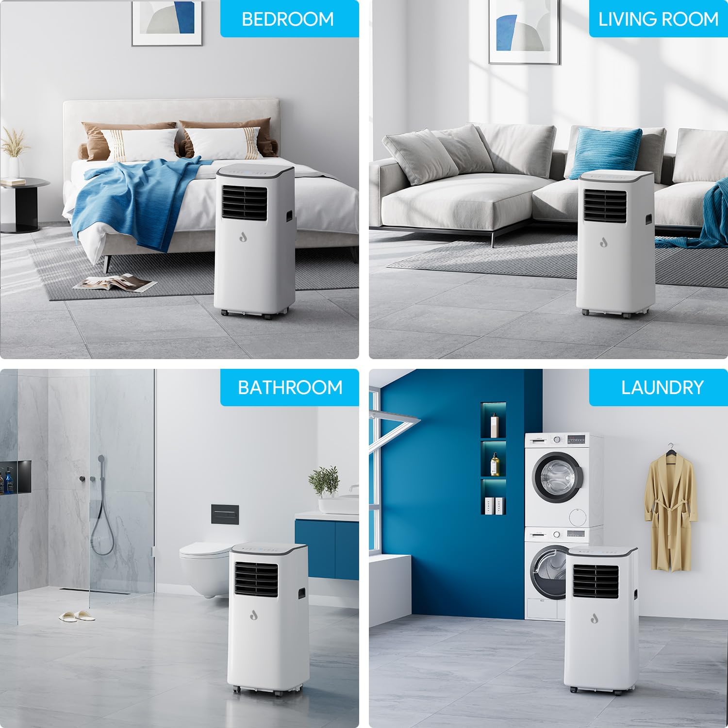 Thumbnail 6 de Air Conditioning Unit: Portable 7000 BTU 4-in-1 Cooling, Fan, Dehumidifier and Sleep Mode with Remote
