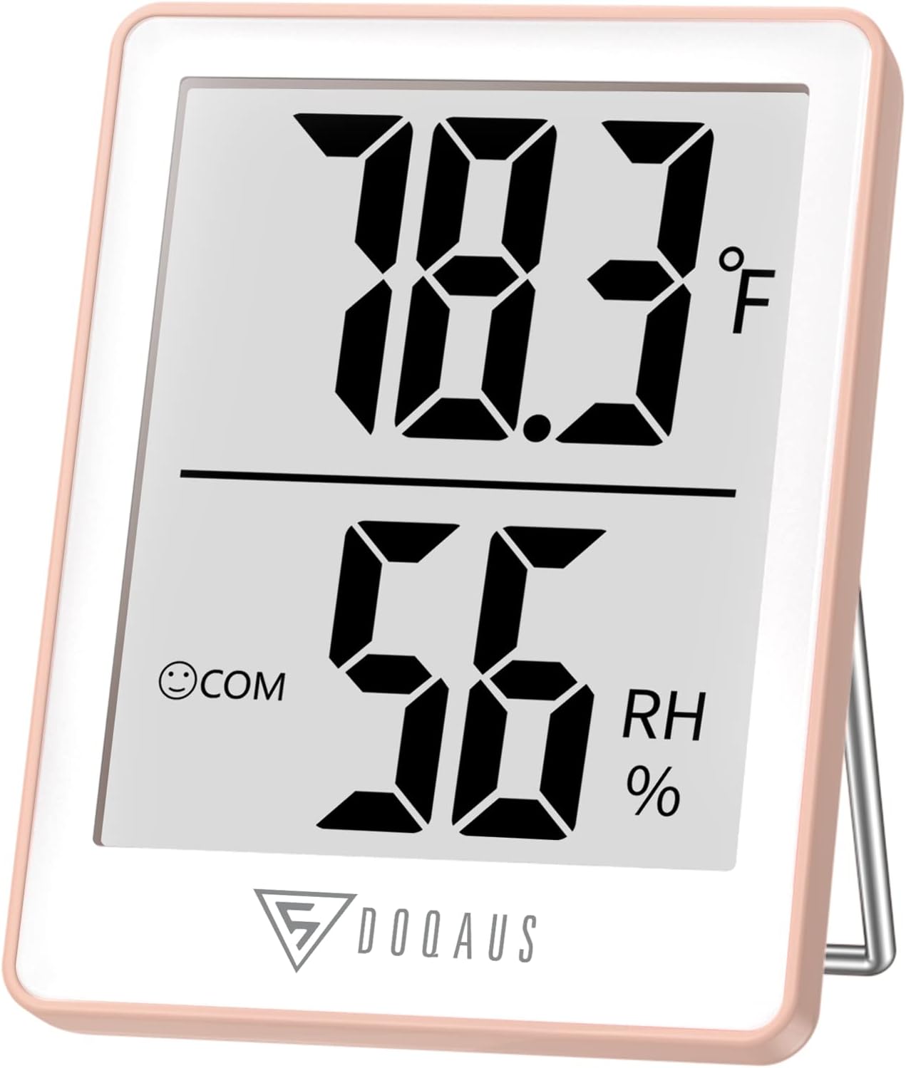 Detalle de DOQAUS US-HM1-P Pink Indoor Thermometer and Hygrometer with LCD Display