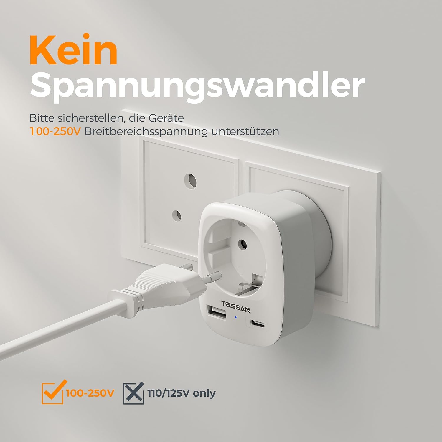 Thumbnail 5 de TESSAN 3 in 1 Reiseadapter Typ D 2500W