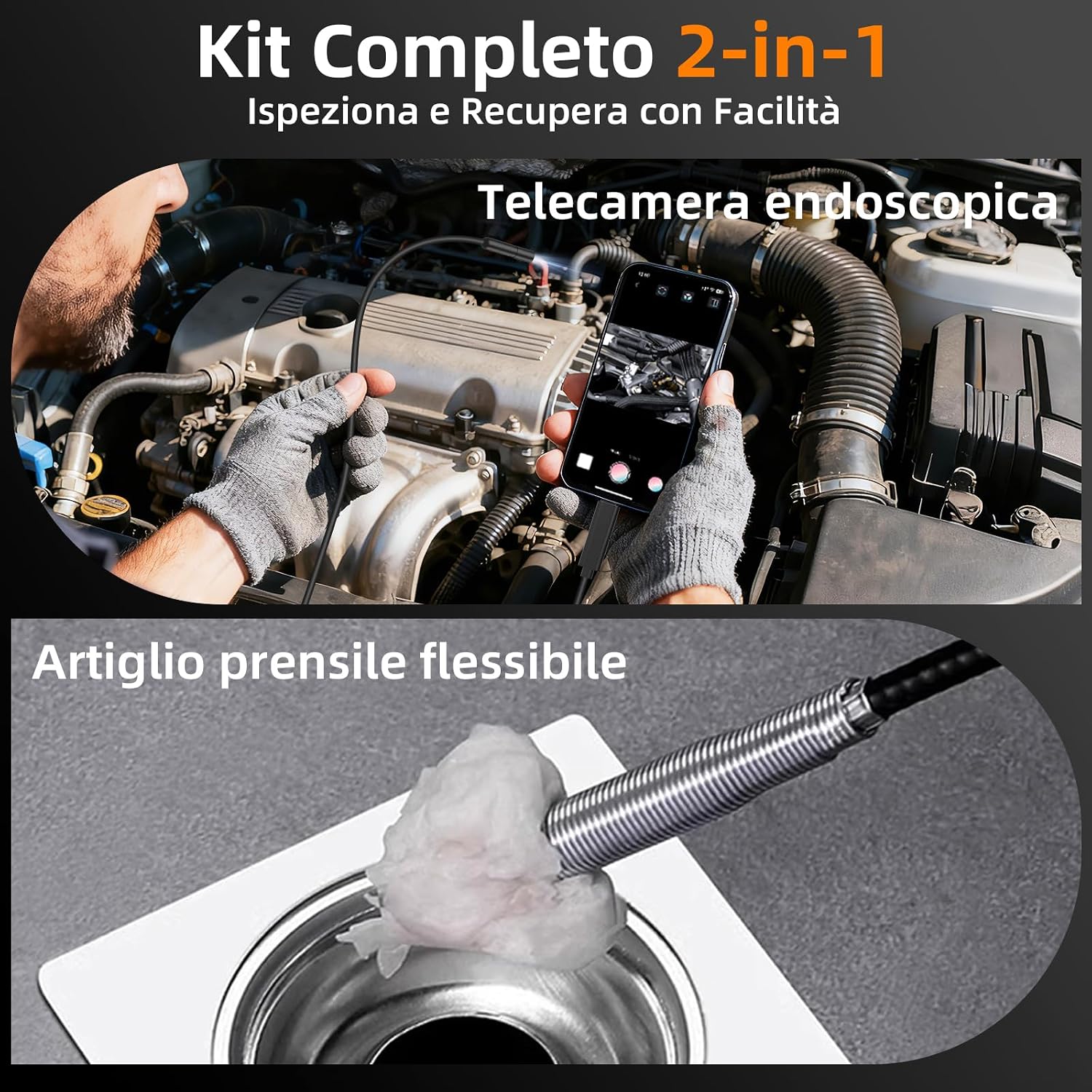 Detalle de Ferdiiz Endoscopio per Smartphone 1920P HD