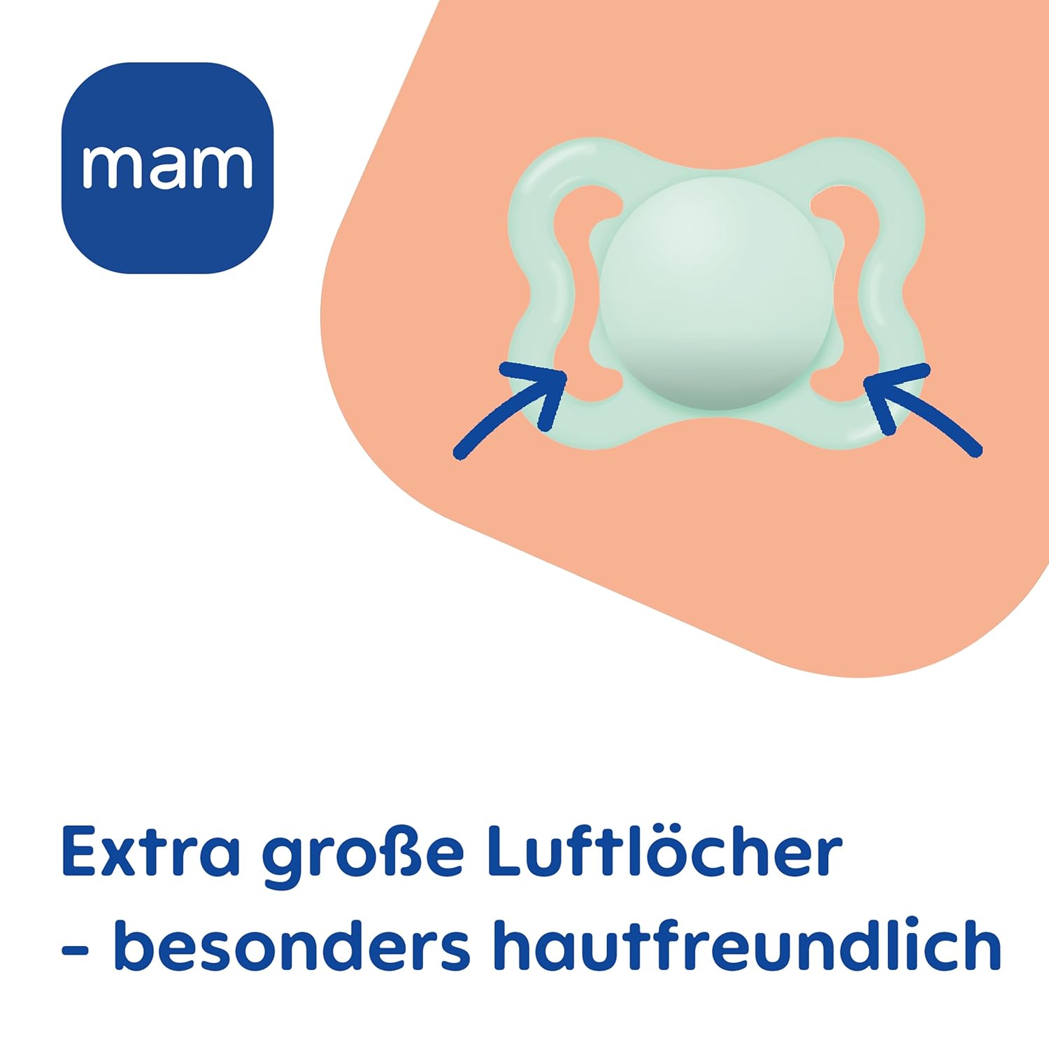 Detalle de MAM Supreme Day & Night Schnuller 0-6 Monate – 4er Vorteilspack, SkinSoft Silikon, Nachtknopf leuchtet