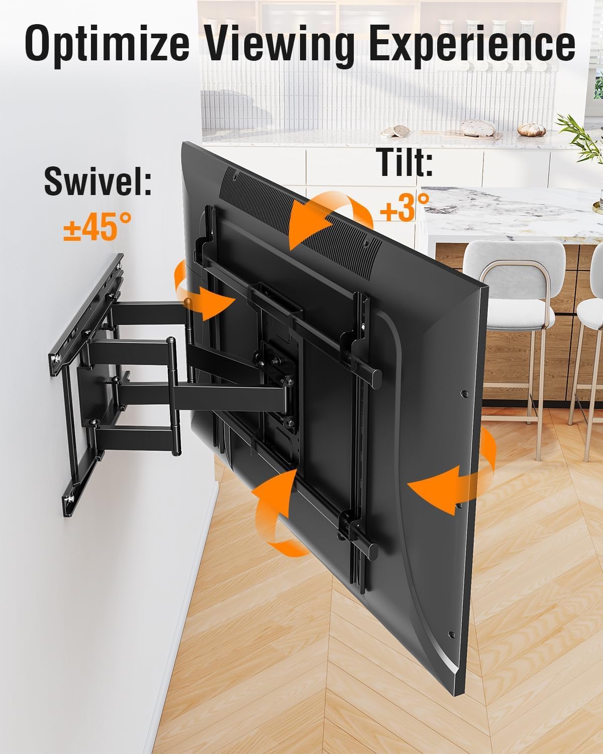 Detalle de ELIVED Heavy Duty Full Motion TV Wall Mount (50–110 inch, up to 250 lbs, VESA up to 800x600mm)