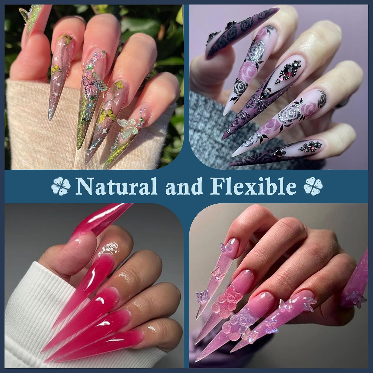 Detalle de Luckyfairy Stiletto Nail Tips, 120-Piece