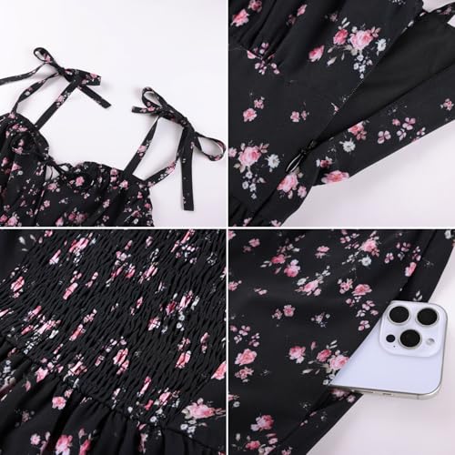 Thumbnail 6 de SCARLET DARKNESS Women's Mini Dress: Floral Spaghetti Strap Sundress