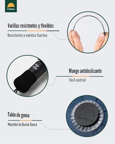 Detalle 2 de Chakipee, paraguas plegable automático e invertido de 106 cm