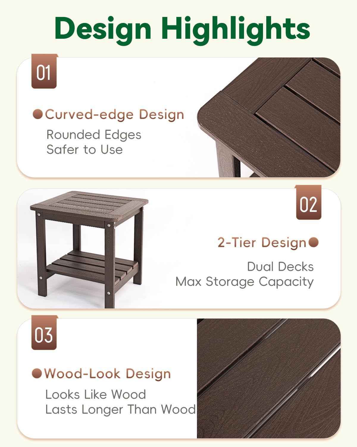 Thumbnail 5 de Kibaso Outdoor Side Table, HDPE