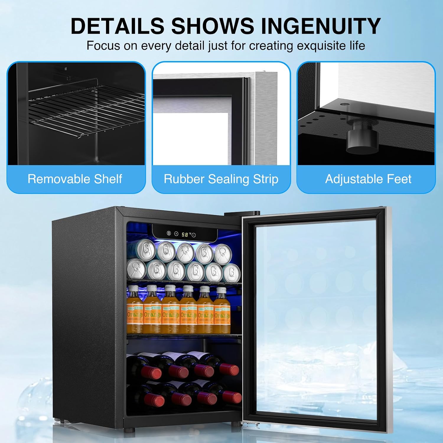 Thumbnail 6 de Kismile JC-48UEL-F 18-Bottle Wine Cooler, 1.7 Cu. Ft., Digital Control