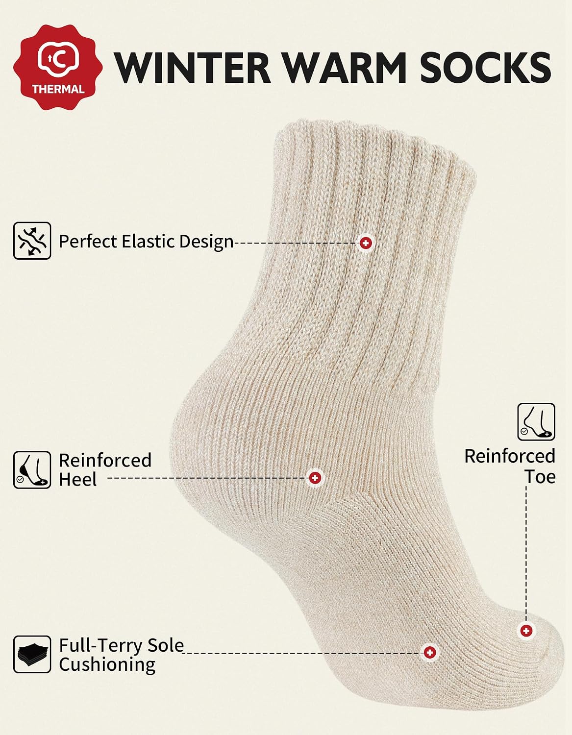 Thumbnail 3 de CLOSEMATE Women's Boot Socks, Acrylic Blend