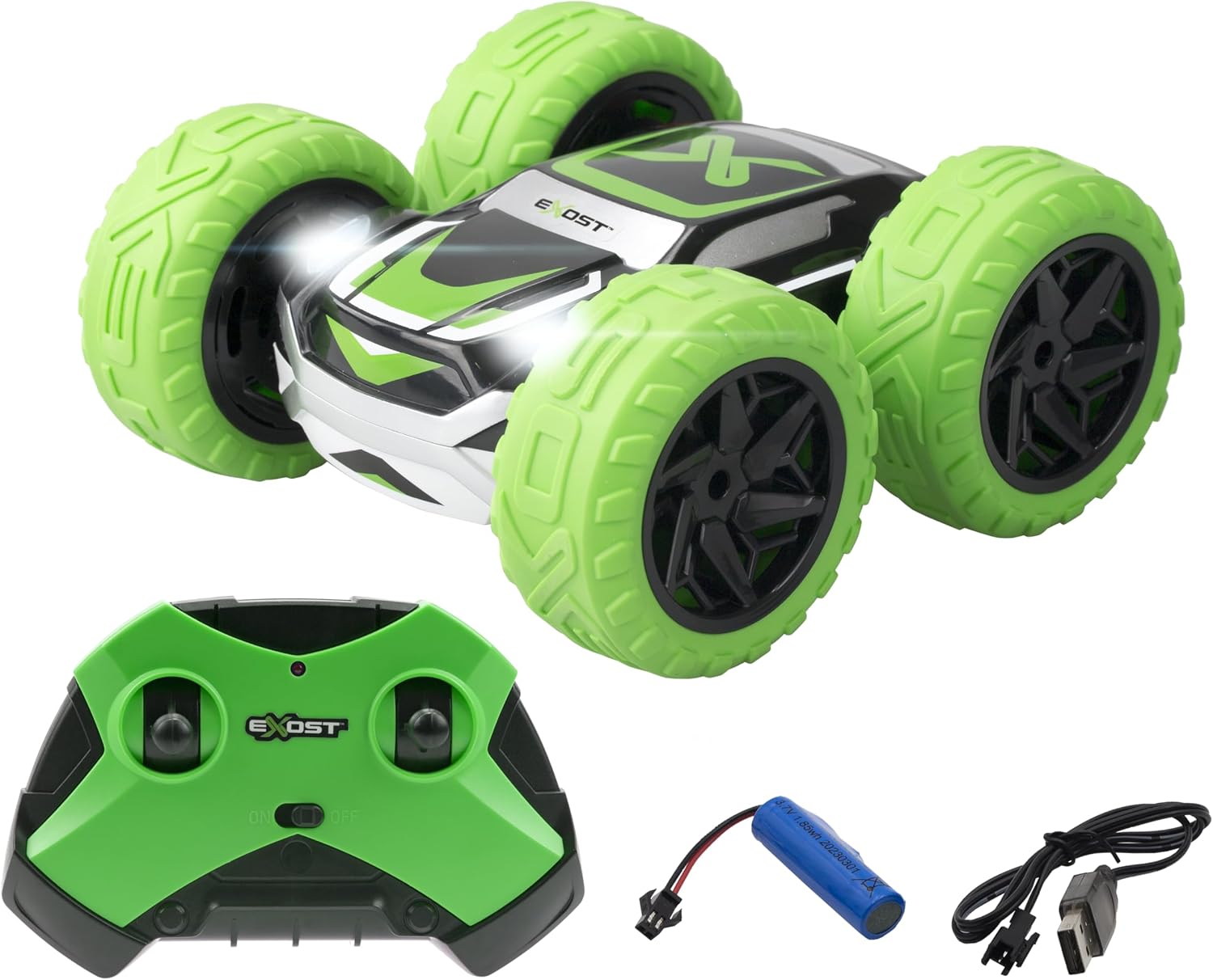 Detalle de Silverlit Exost 360 Cross Green 54759 – samochód RC 360°, LED, 12 km/h