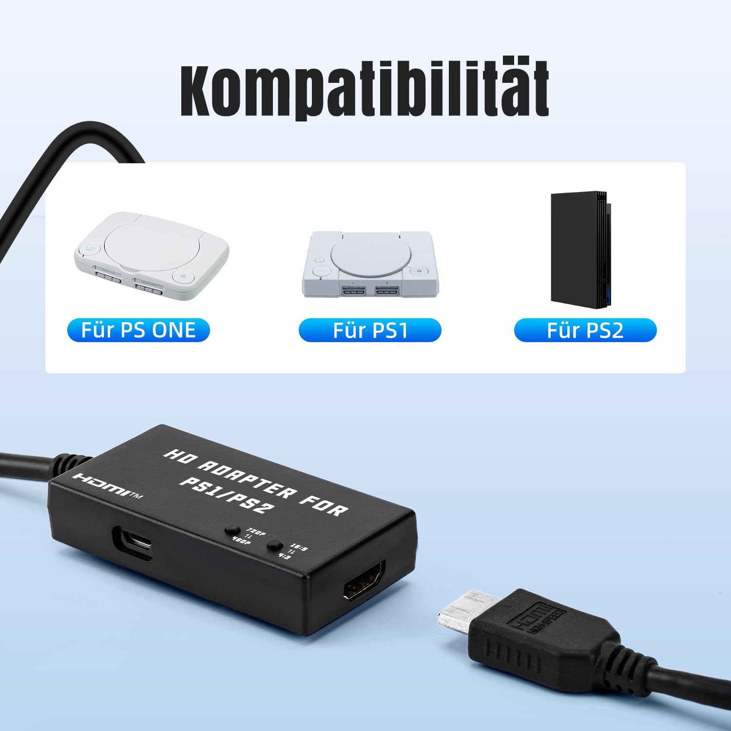 Detalle de Mcbazel PS1/PS2 HDMI Adapter 720p