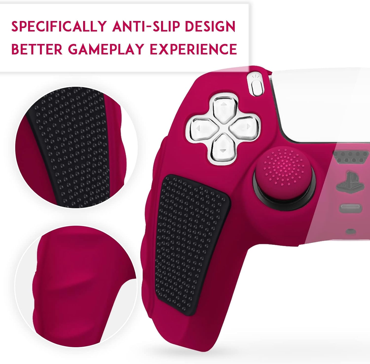 Thumbnail 5 de SIKEMAY Anti-Slip PS5 Controller Skin (2-Pack) with Thumb Grip Caps