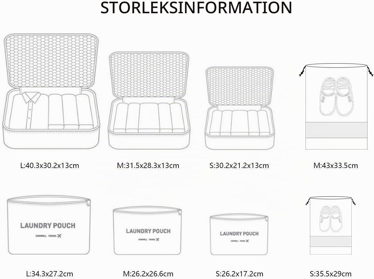 Thumbnail 3 de Vicloon packningsset, 8 delar, storlek L med skopåsar och nätpaneler