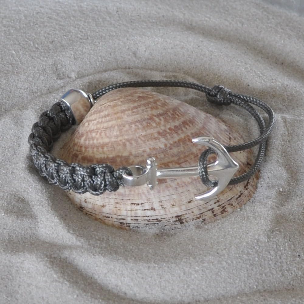 Thumbnail 3 de Bracelet Argenté Ancre Lié Líe Tressée Coulissant – LES POULETTES BIJOUX