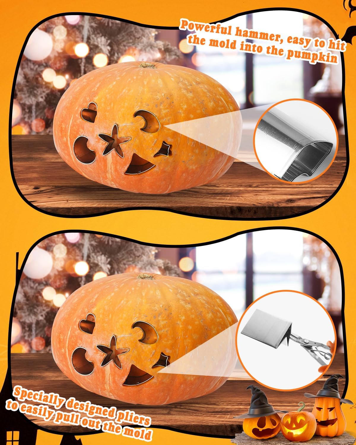 Detalle de SHANHEJIAN Pumpkin Carving Kit, 25-Piece Set