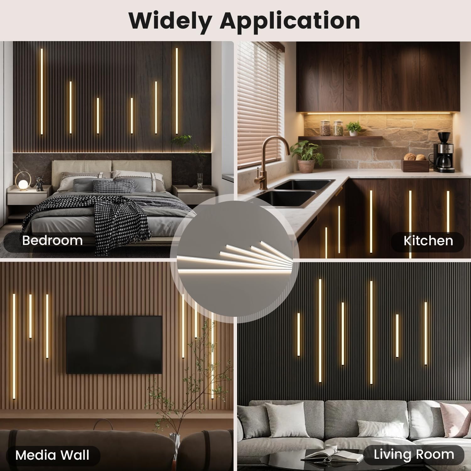 Detalle 2 de INCARLED INCAR-Wall-6pcs-3000K LED Wall Lights, Dimmable 3000K Set