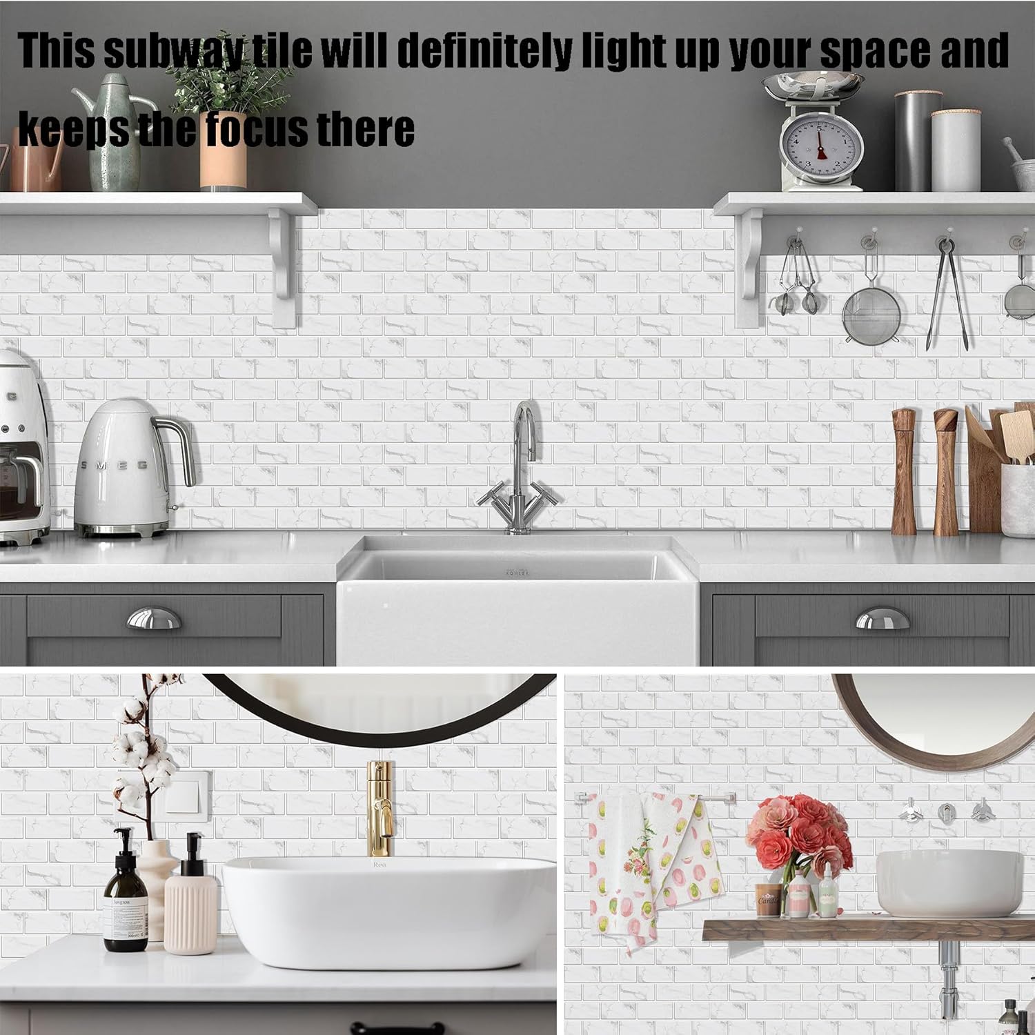 Thumbnail 4 de Stickers carrelage cuisine 12 pièces en PVC