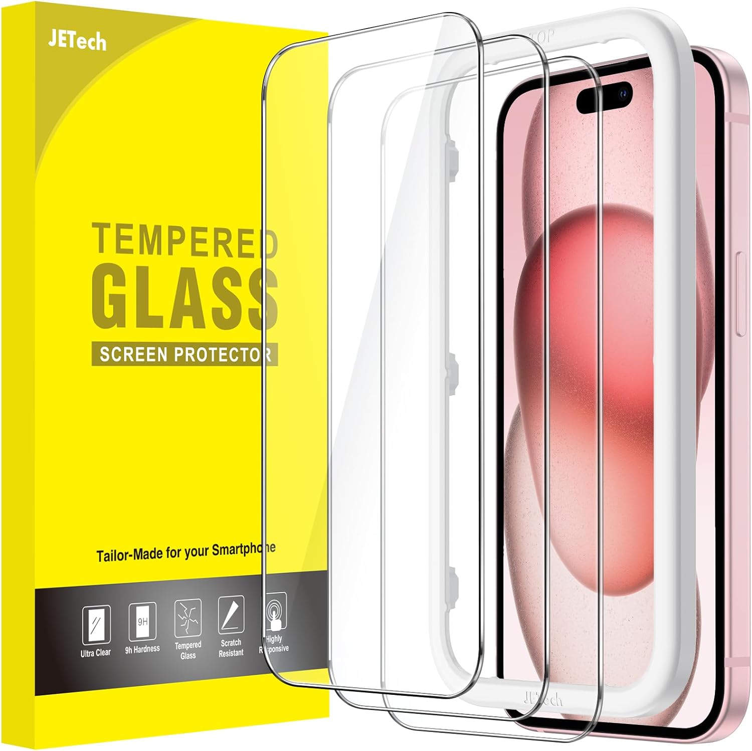 JETech protector iPhone 15 6,1 3 unidades