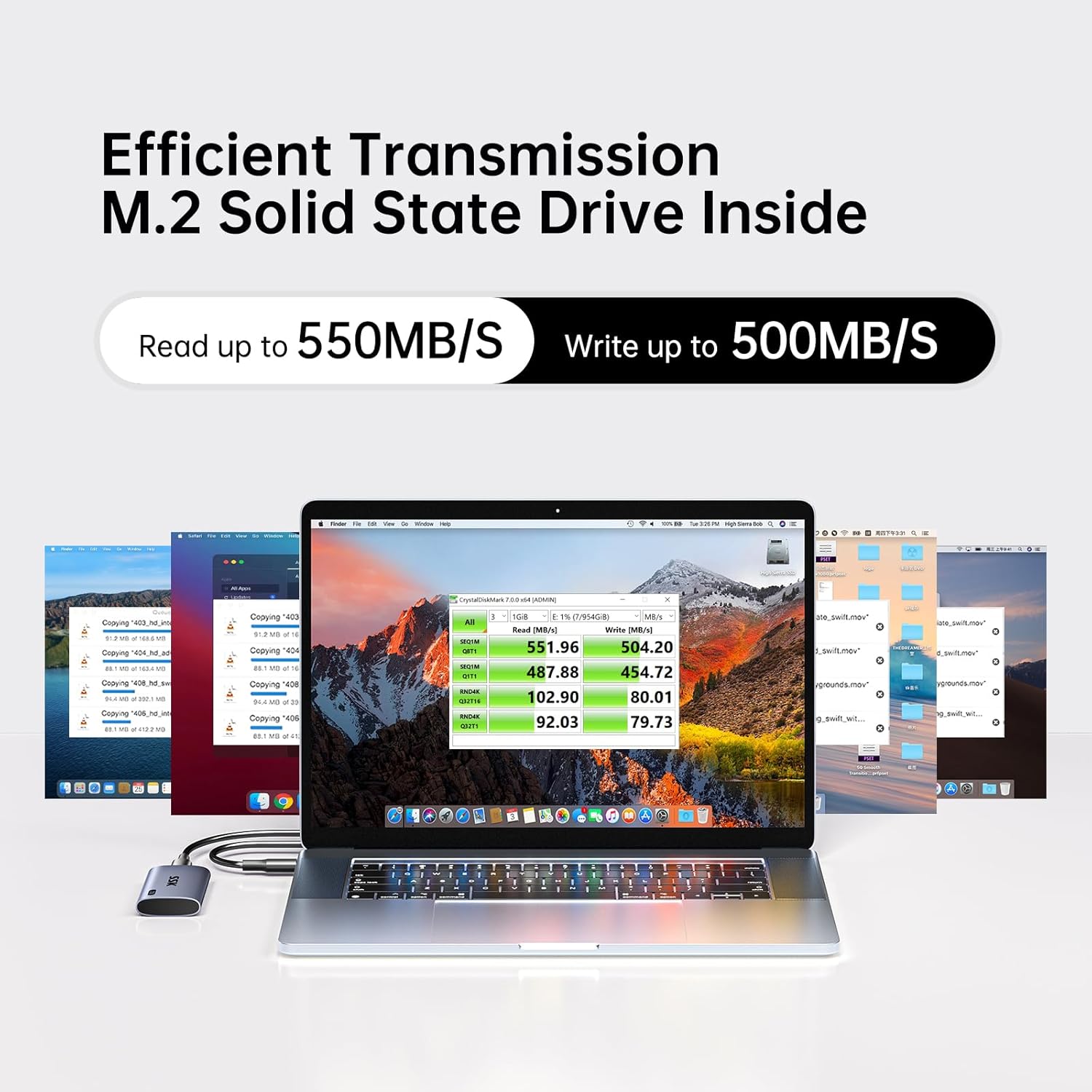 Thumbnail 1 de SSK Externe SSD 512GB USB 3.2 Gen2 Portable SSD – Kompakt, schnell und plattformübergreifend