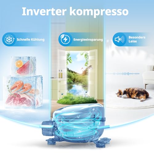 Detalle de Comfee 88L Gefrierschrank – Kompakter Freistehender Tiefkühlschrank mit Inverter-Kompressor